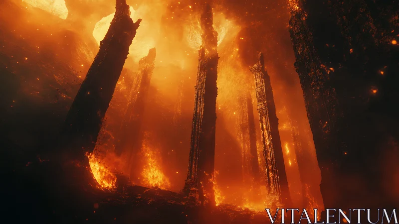 Ancient Forest Ablaze: Nature's Dramatic Inferno.