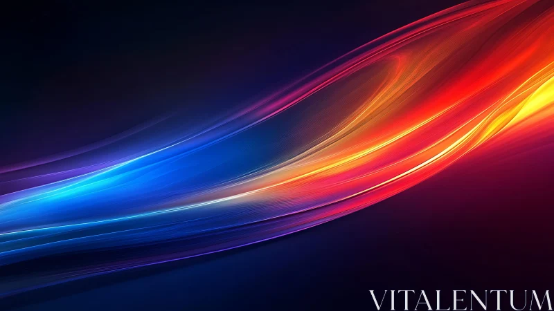Vibrant abstract light waves on dark background, digital art style.