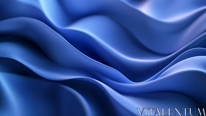 Silky blue digital waves flow in soft sculpted layers.
