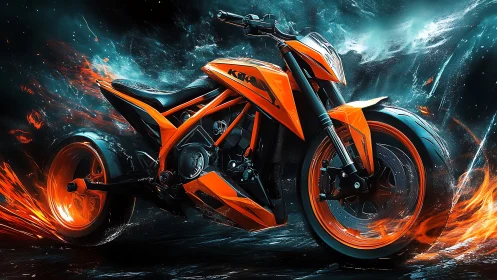 Fireborn street racer ignites a storm of cyber flame.