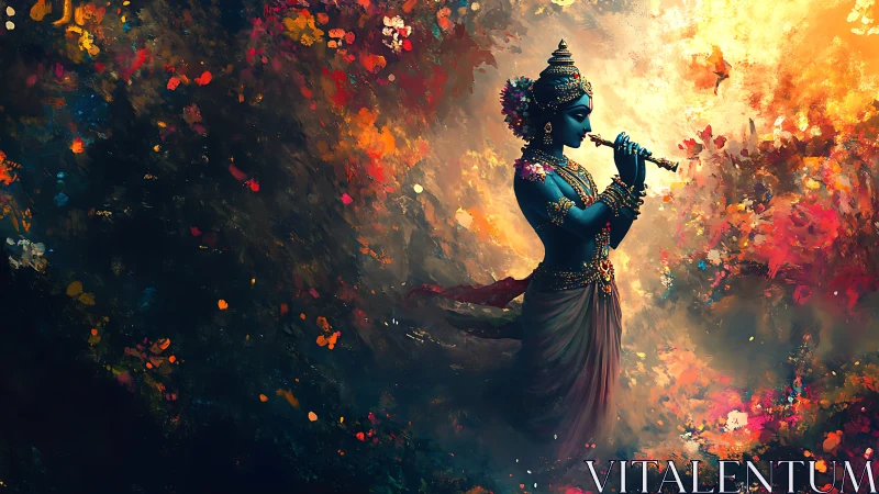 Celestial flute weaves color-drenched echoes through twilight