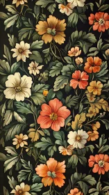 Garden Dreams on Dark Canvas.