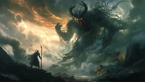 Stormrise showdown with a colossal shadow demon guardian.