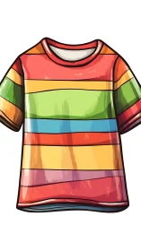 Horizontal Striped Rainbow T-Shirt Design