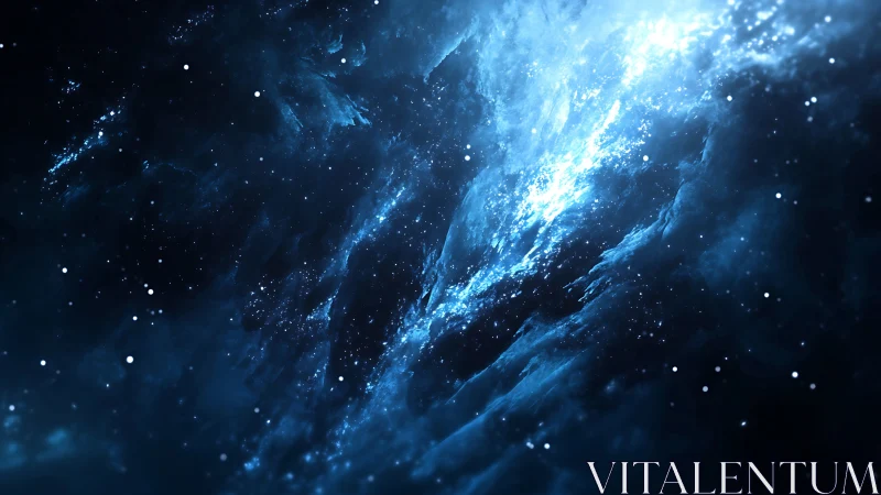 Stellar tides crash through a luminous blue cosmic gulf.