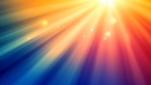 Radiant sunbeams stream through a vivid color gradient