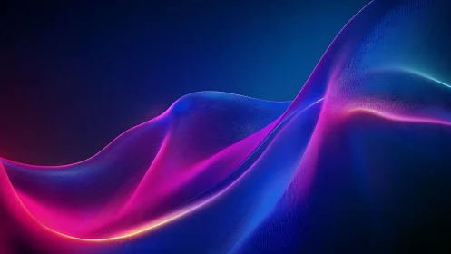Neon light waves flow across a dark futuristic gradient