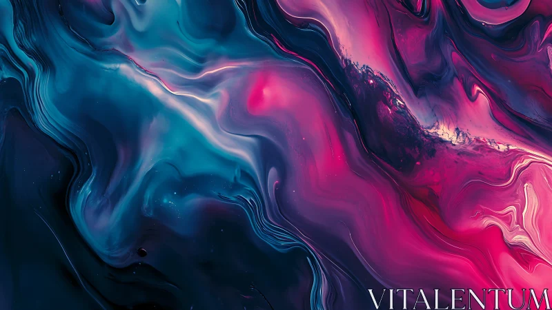 Nebulous teal and magenta fluid waves in cosmic motion.