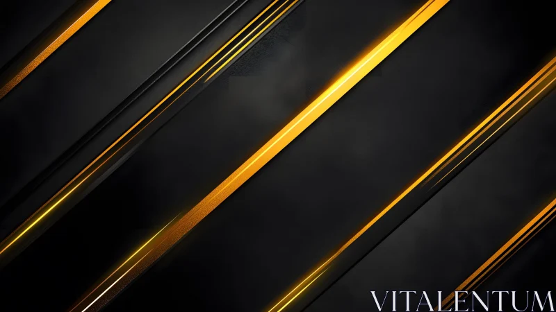 Sleek black background with bold diagonal gold metallic lines.