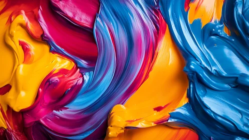 Bold swirls of wet paint celebrate vivid, joyful color play