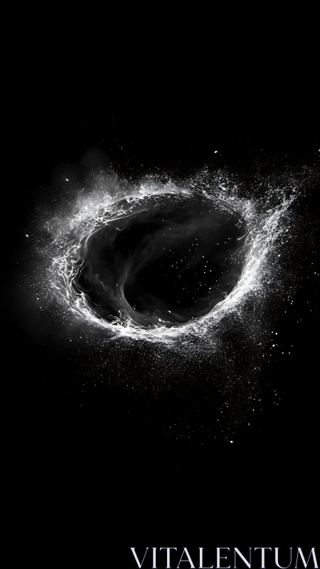 Liquid vortex ring forms luminous halo on black void