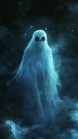 Luminous spectral ghost drifts through deep cosmic void