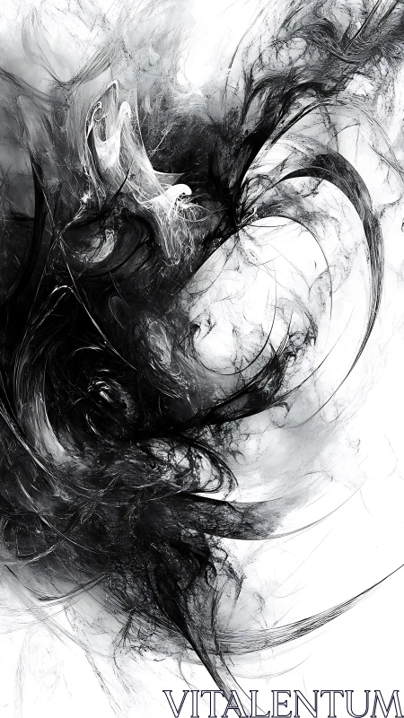 Whirling monochrome vortex with ethereal smoke forms.