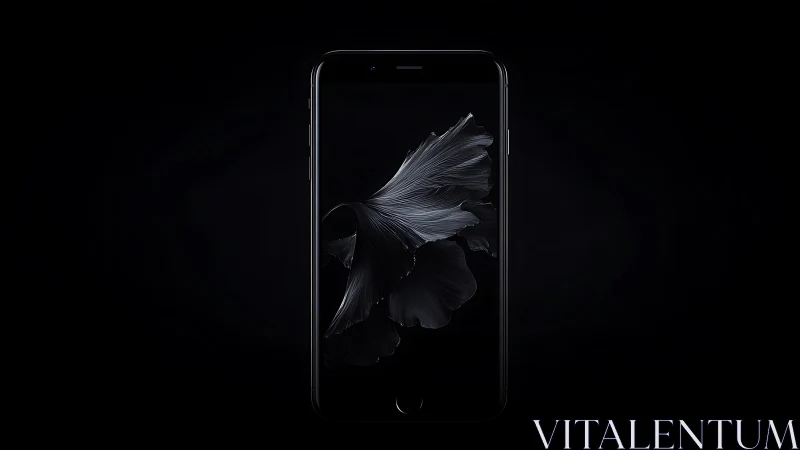 Betta Fish Silhouette Dancing in Darkness