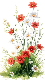 Beautiful Garden Flowers Bloom Together in Vibrant Color