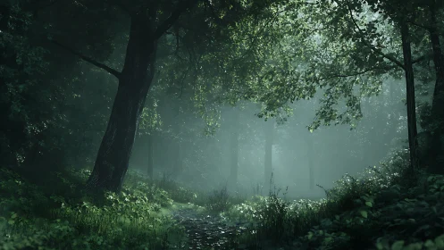 Misty Forest Cathedral Where Ancient Trees Guard Whispered Secrets
