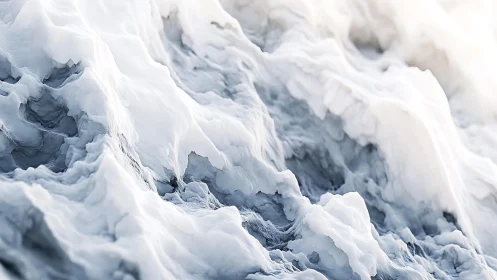 Abstract close-up of icy mountain surface in soft pastel tones.