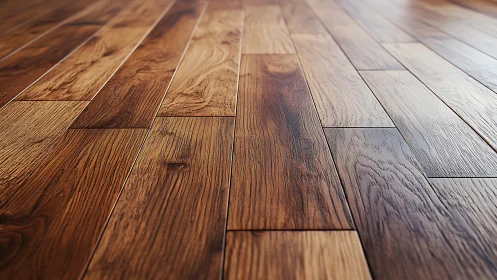 Warm wooden floorboards glowing with natural character.