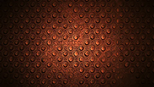 Copper-toned circular relief pattern occupies the full frame
