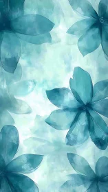Translucent Floral Abstractions in Teal Luminosity Study