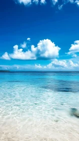 Coastal shallows with stratified cumulus cloud formations.