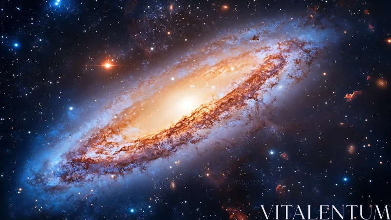 Spiral galaxy core rendered with high dynamic range stellar detail