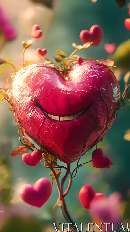 Grinning Heart-Creature Blooms With Infectious Joy.