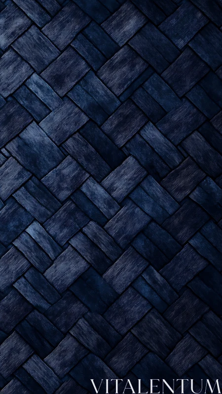 Dark indigo woven texture creates elegant braided surface.