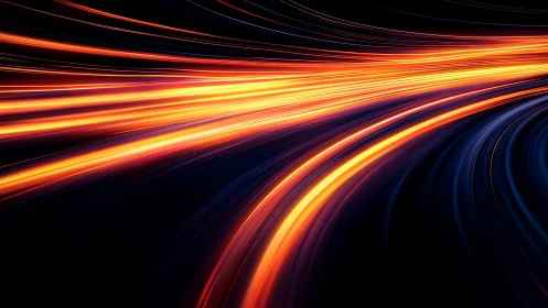 Dynamic light trails in motion, abstract digital art style.
