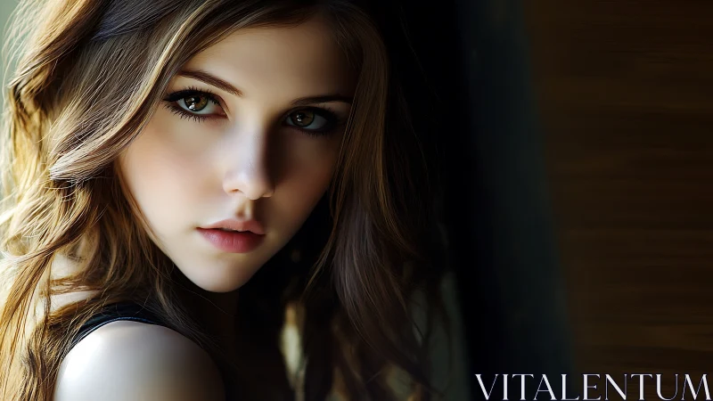 Soft-lit gaze in amber tones, a quiet portrait in pause.