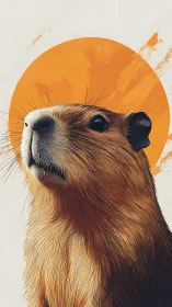 Sun-crowned capybara quietly rehearses its royal portrait