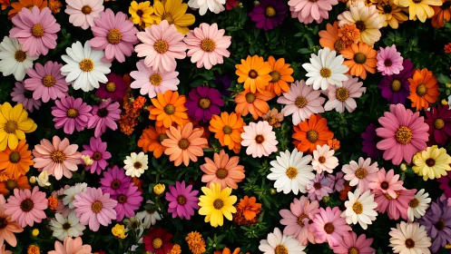 Daisy Democracy: Where Pink, Orange, and Yellow Shout in Vivid Harmony