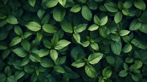 Dense basil foliage unfolds in a calm, moody green canopy