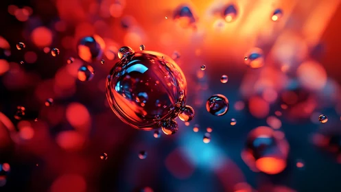 Glowing liquid orbs drifting through a neon twilight dream.