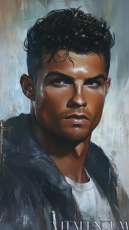 Intense male portrait painted with dramatic directional light