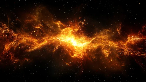Cosmic Inferno: Where Stellar Fire Blazes Across Deep Space.