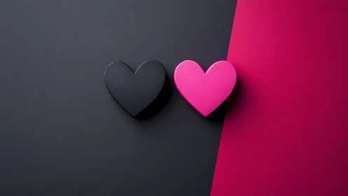 Two Hearts Meet in Contrast: Love's Beautiful Balance