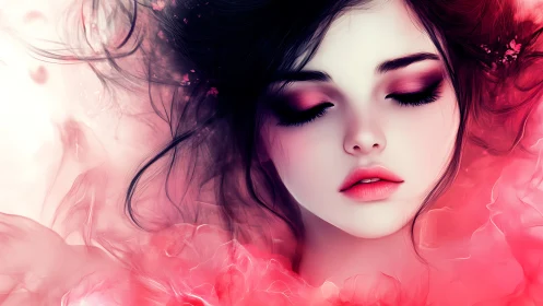 Dream-drenched portrait lets rose colored silence softly bloom