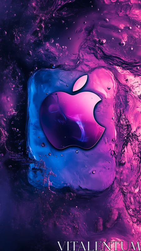 Neon liquid vortex cradles glowing tech emblem in motion.