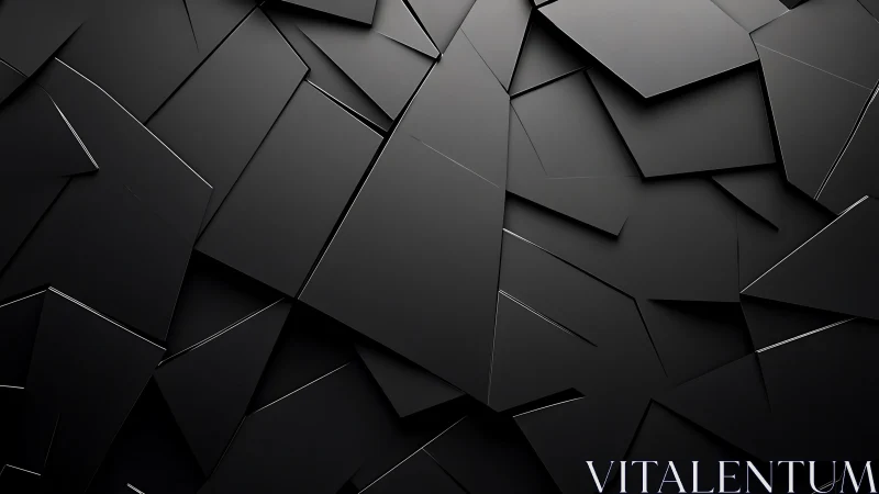 Midnight geometric shards forming a sleek abstract labyrinth.