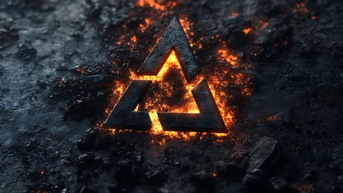 Incandescent triangular geometry with pyroclastic charcoal substrate.