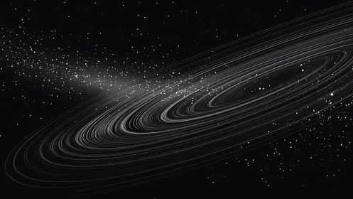 Spiral starfield arcs through deep space in luminous motion