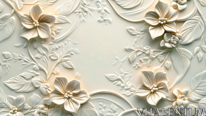 Sculptural Blooms in Soft Relief.