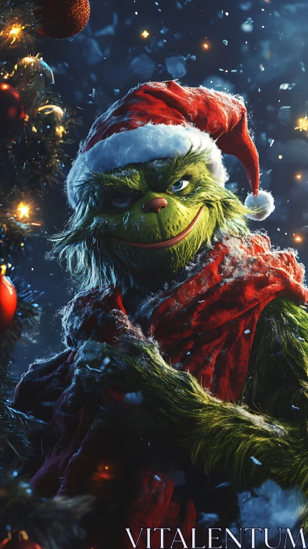 3D holiday character portrait with dramatic rim lighting setup.