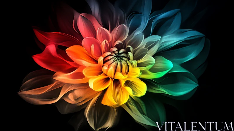 Radiant multicolor flower bloom in luminous digital motion.