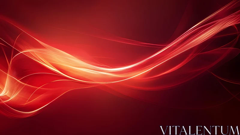 Vibrant red abstract wave background with glowing light effects.