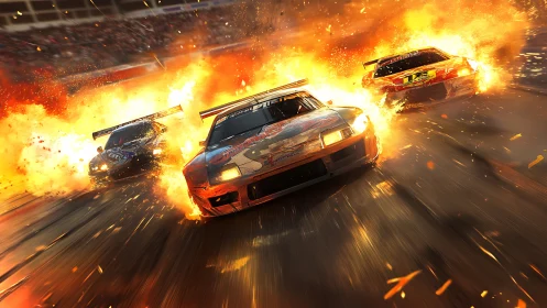 High-Velocity Vehicular Collision Sequence with Pyrotechnic Energy Release.