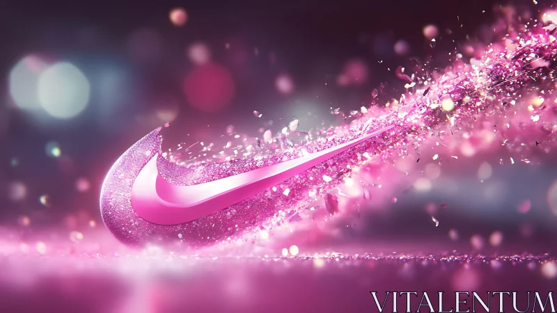 Spark-flung pink swoosh surfing a nebula of glitter dust.