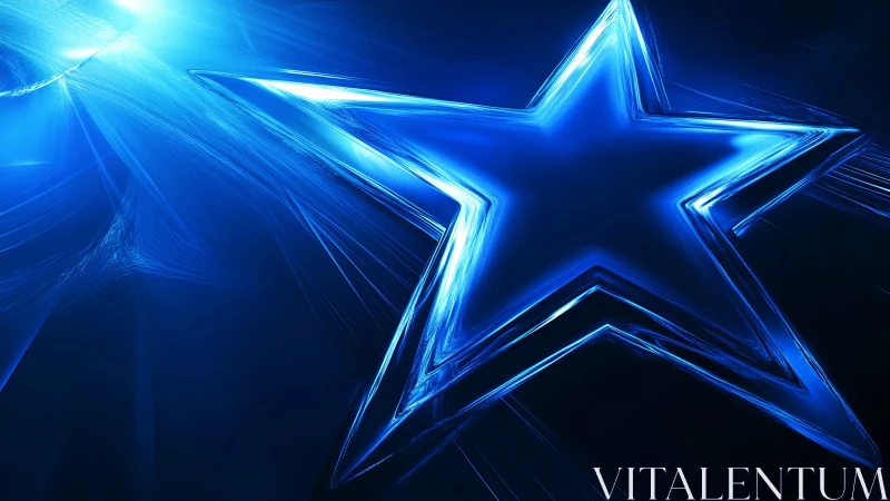 Electric sapphire starburst carving light through midnight seas.