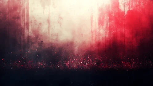 Abstract red gradient field with vertical streak textures.